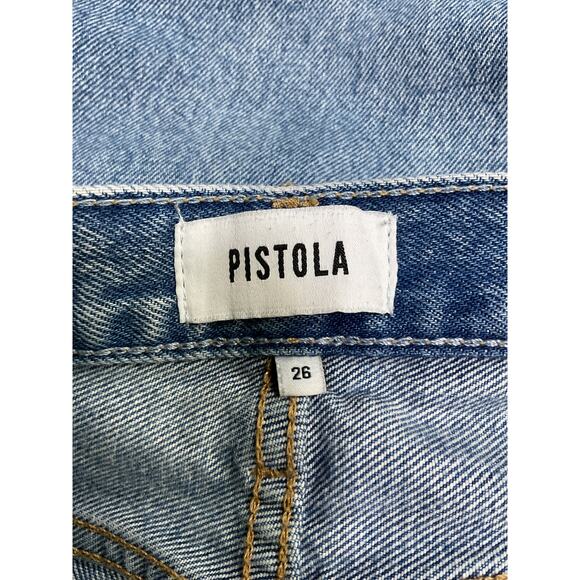 Pistola 'Charlie' Blue Cotton High Rise Straight Ankle Denim Jean Size 26 - Picture 4 of 5